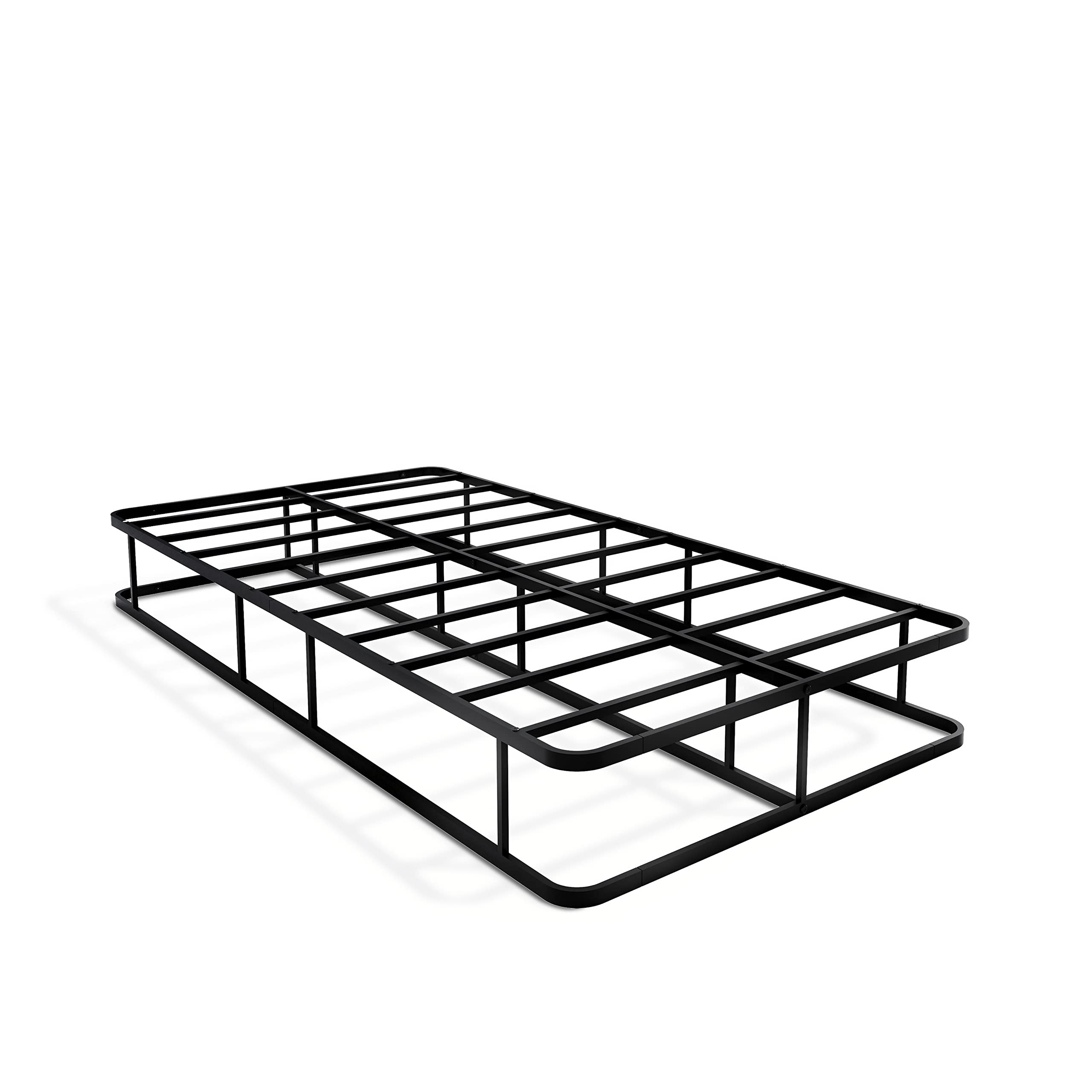 East West Furniture DHTBBLK Dothan Metal Twin Bed Frame with Luxurious Headboard & Footboard - Powder Coated Black - Sturdy & Stylish Bed Frame for Kids, Teens & Guest Rooms - Perfect for Bedrooms, Dorms & Apartments