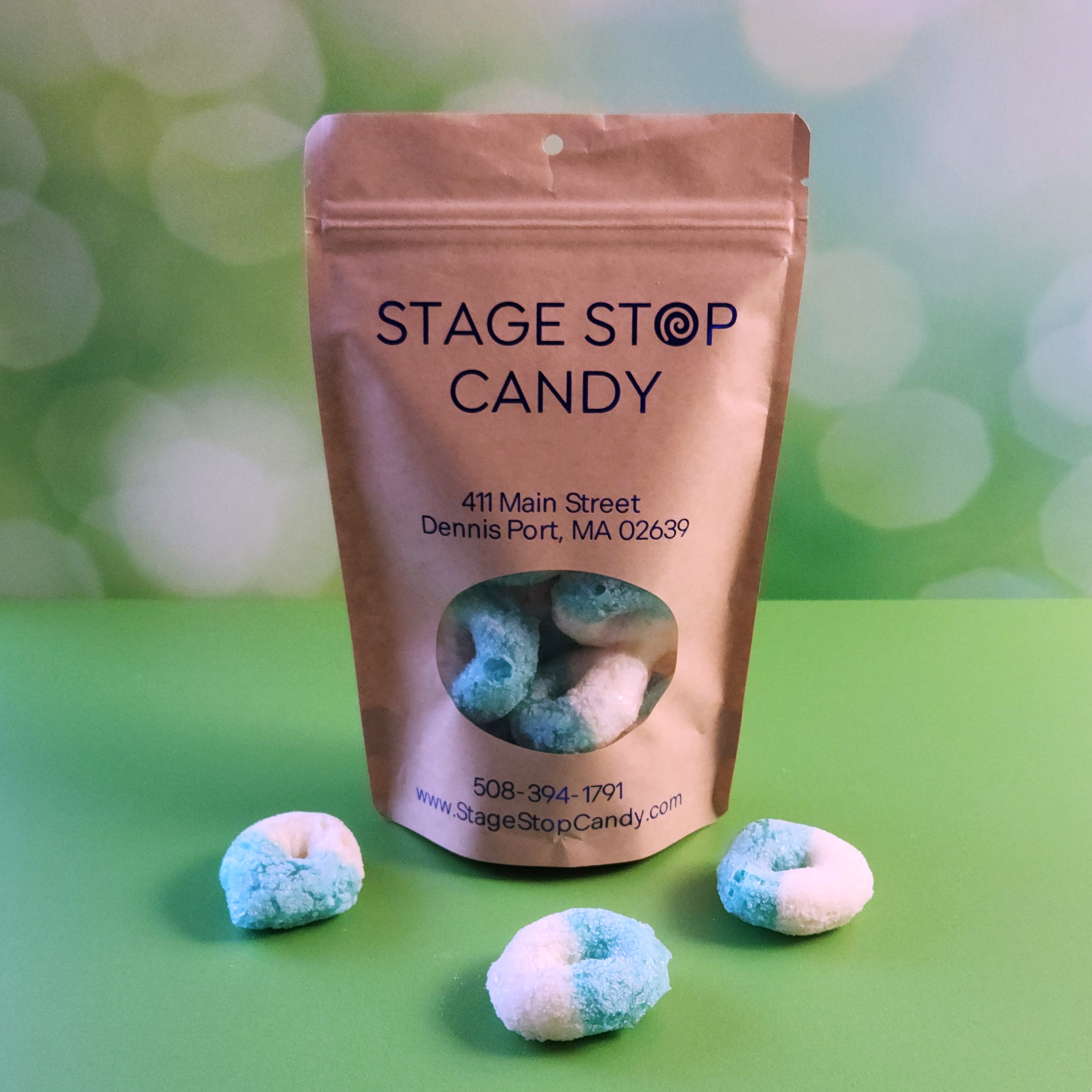 Blue Raspberry Rings Freeze Dried Candy - Sweet & Tangy Sour Gummy Rings, Perfect for Parties, Movie Nights & Snacking On-The-Go