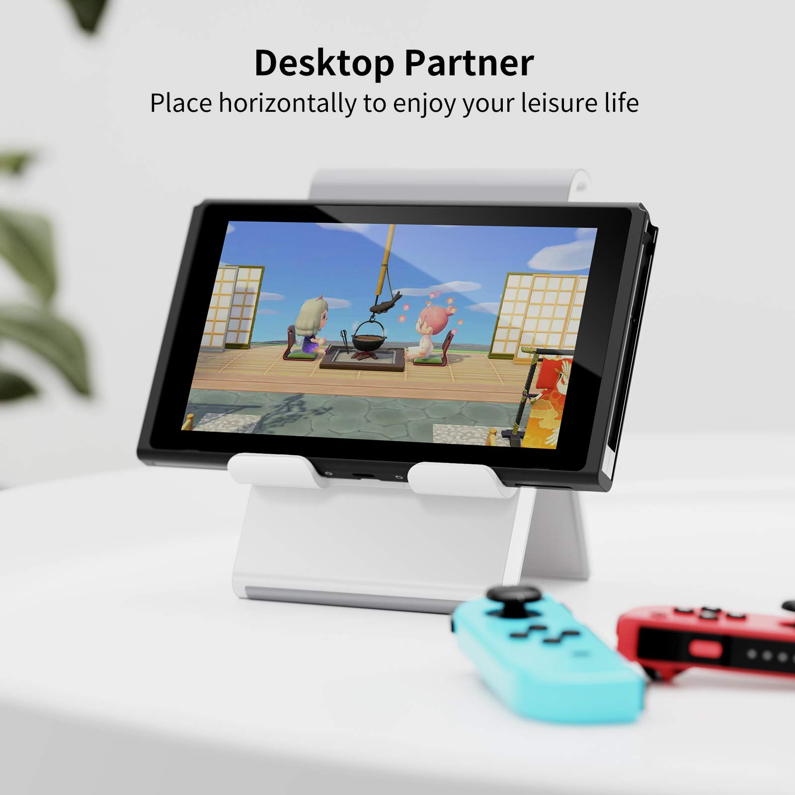 SAIJI Adjustable Tablet Stand Holder - Portable Foldable Desktop Stand Dock for iPad, iPhone, Nintendo Switch, Samsung Galaxy & Kindle Fire - Gray - Perfect for Home, Office & Travel Use