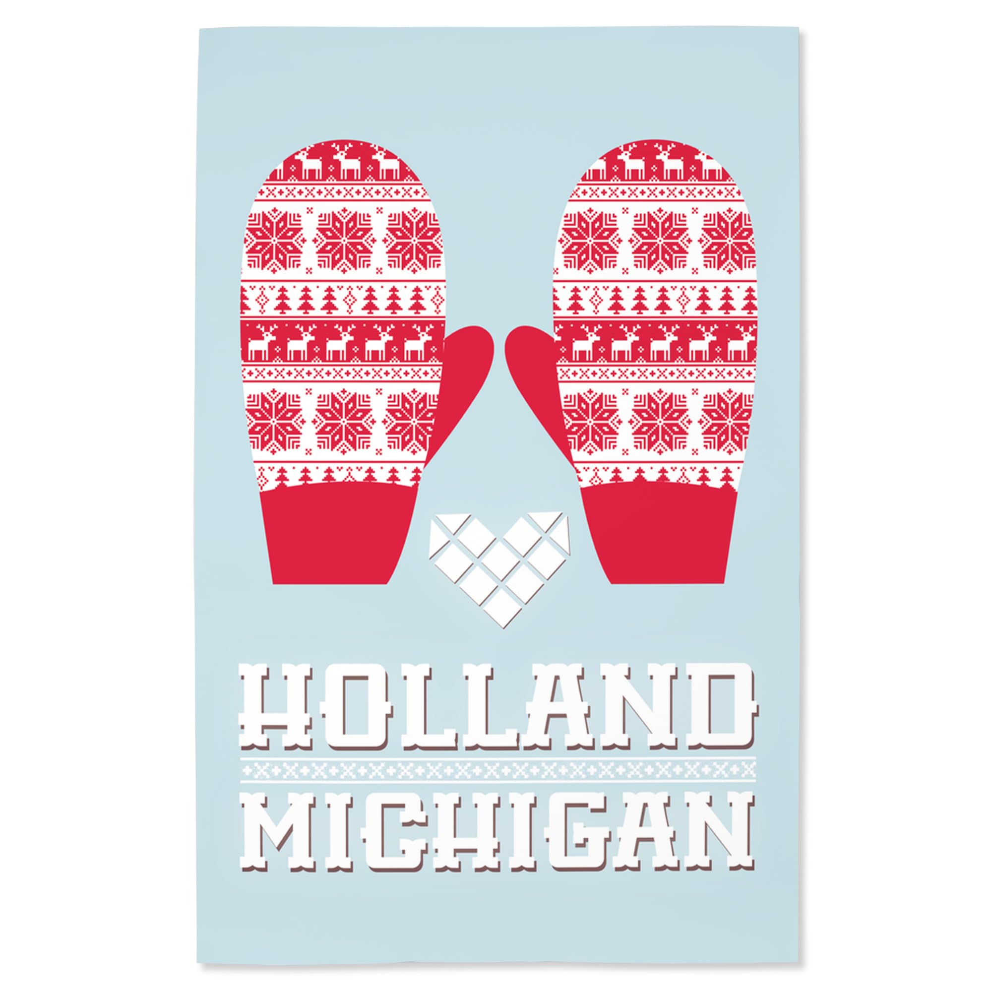 Lantern Press 16x24 Inch Giclee Art Print - Holland Michigan Mittens Wall Decor - Perfect for Living Room, Bedroom & Office