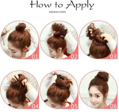 Samyak 2-Piece Synthetic Funky Messy Hair Bun Extension for Instant Updo Hairstyles - Perfect for Parties, Cosplay & Everyday Fashion