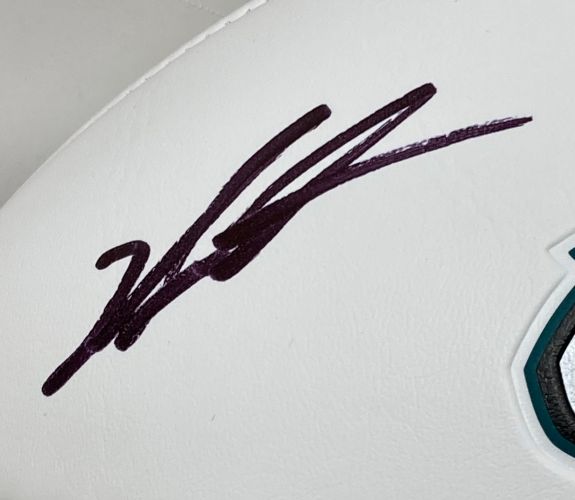 Jalen Carter Autographed Philadelphia Eagles Football with Logo & Super Bowl LIX Case - Collectible NFL Memorabilia for Fans, Display, and Gifting