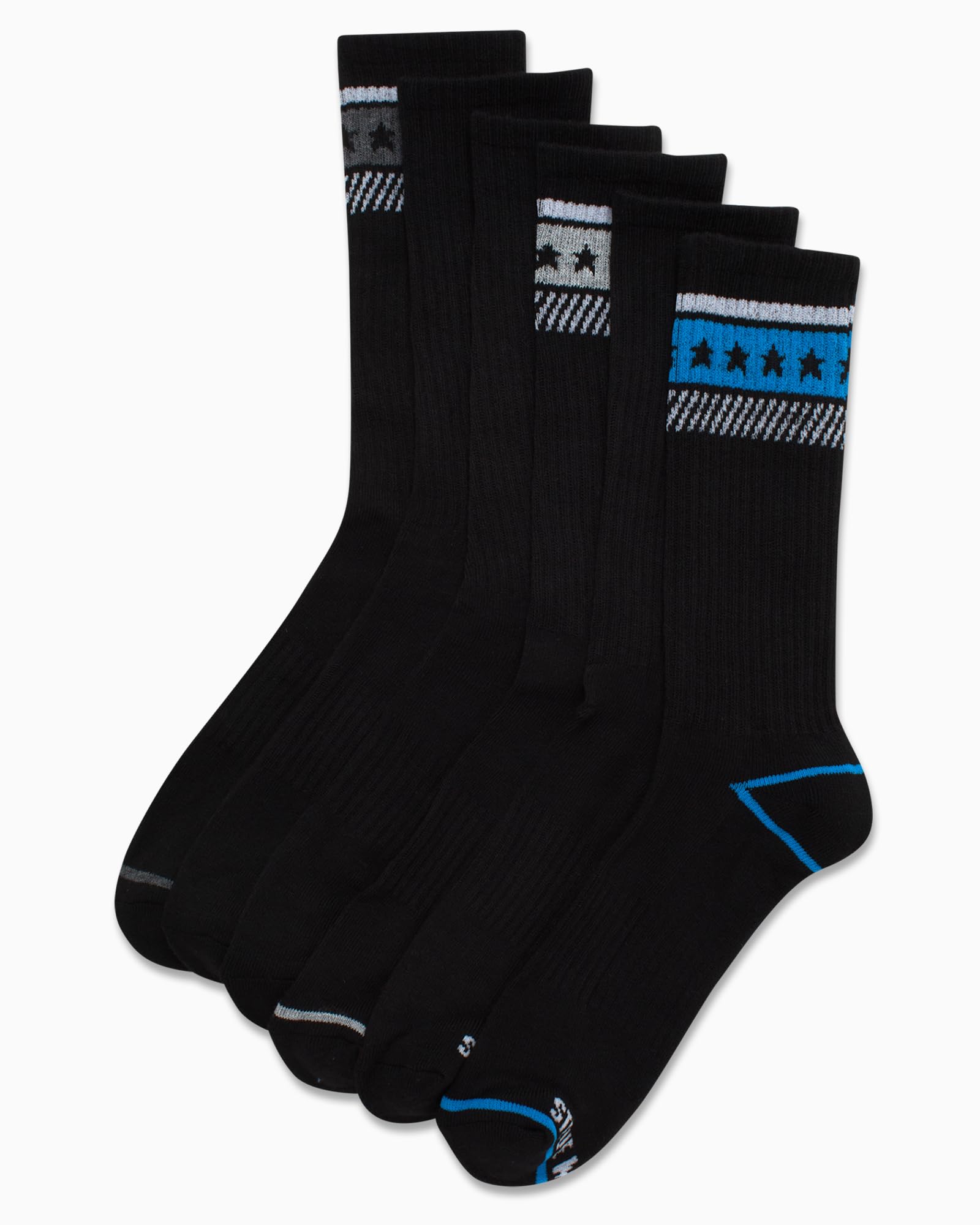 Steve Madden Men's Athletic Crew Socks 6-Pack - Performance Cushioned Workout Socks for Running, Gym & Sports - Breathable Cotton Blend (Sizes 10-13) - Perfect for Casual Wear & Active Lifestyle