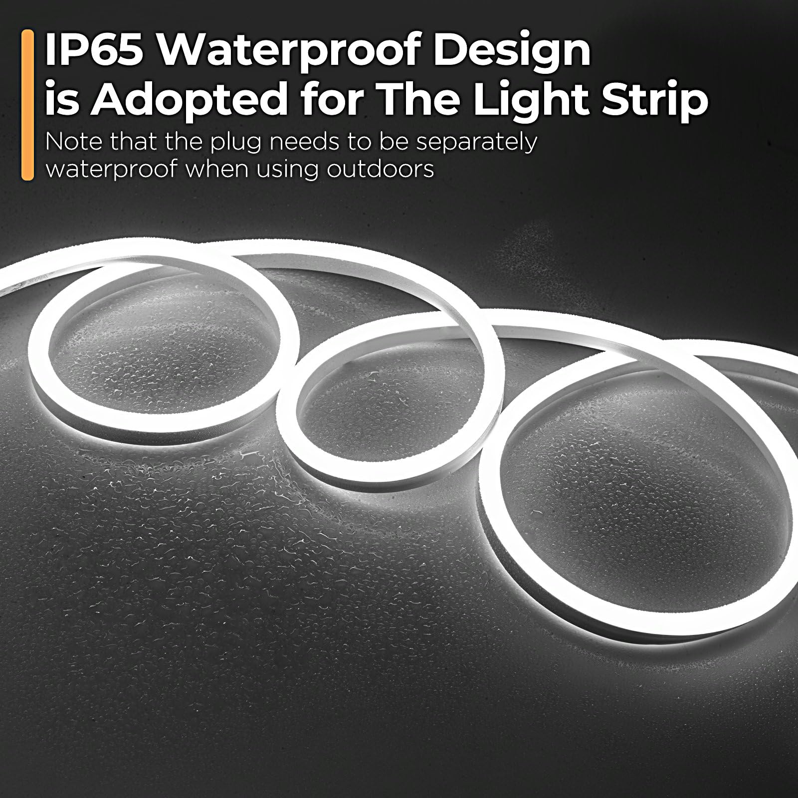 50FT White LED Neon Rope Lights - Waterproof Flexible AC 110V/120V Neon Strip Lighting for Indoor & Outdoor Use - ETL & FCC Certified - Perfect for Home Decor, Commercial Signs, Bars, and Party Lighting