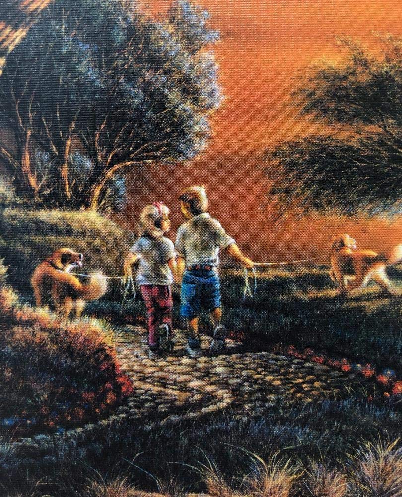 Puppy Love Framed Rural America Wall Art - 19.5