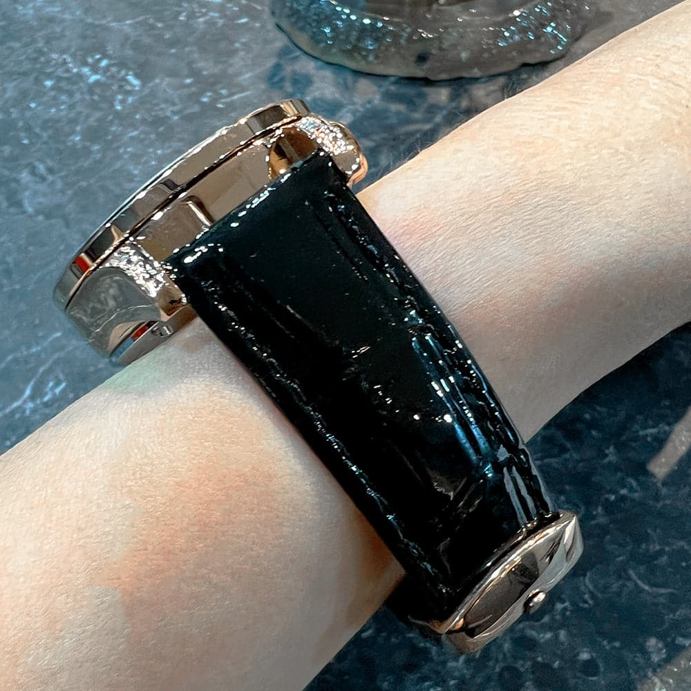 Aries Gold Black Genuine Leather Strap Women's Watch L 5045 RGW BK - Elegant Timepiece for Business, Party & Everyday Wear