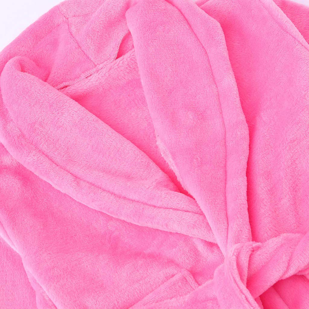 Soft Flannel Cashmere Blend Kids' Towel Clothes Set for Boys & Girls (3-12 Years) - Warm & Cozy Pink Loungewear for Home & Travel - Size L, Pink-03#