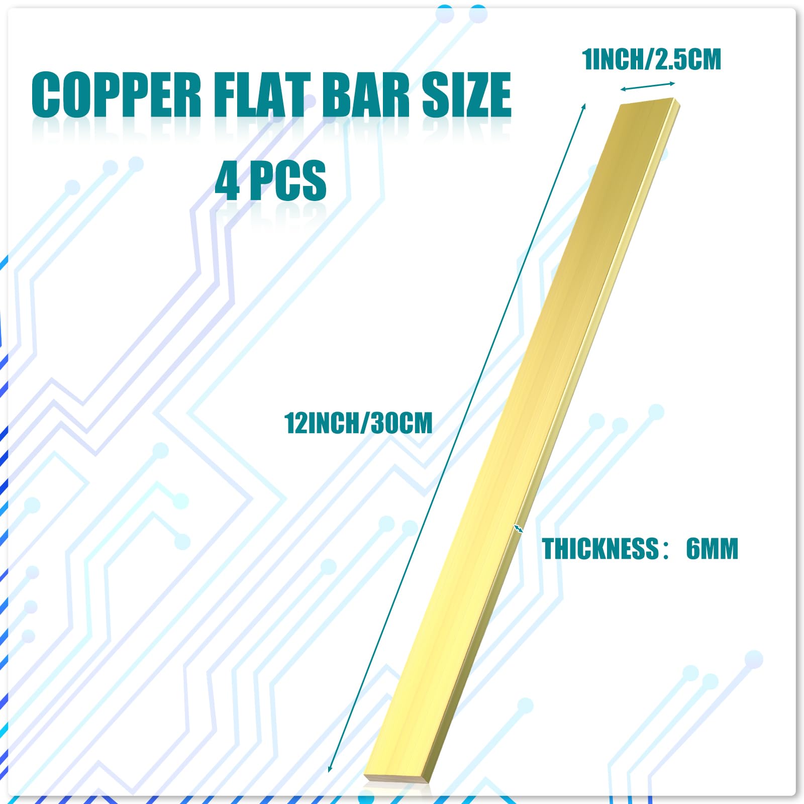 4 Pcs C360 Brass Flat Bar 1/4