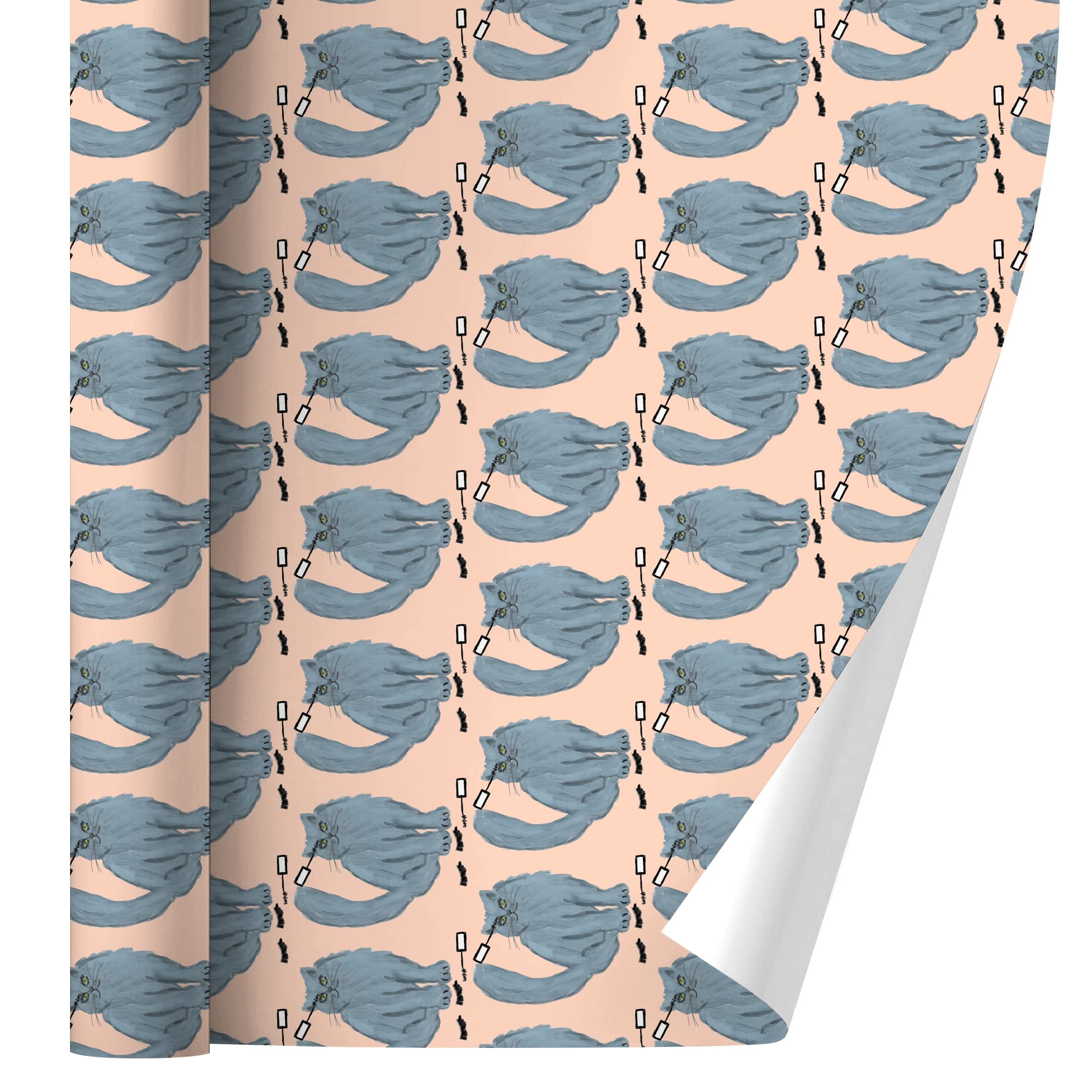 GRAPHICS & MORE Mascara Cat Gift Wrap Paper Rolls - Perfect for Birthday, Christmas & Party Gifts Wrapping