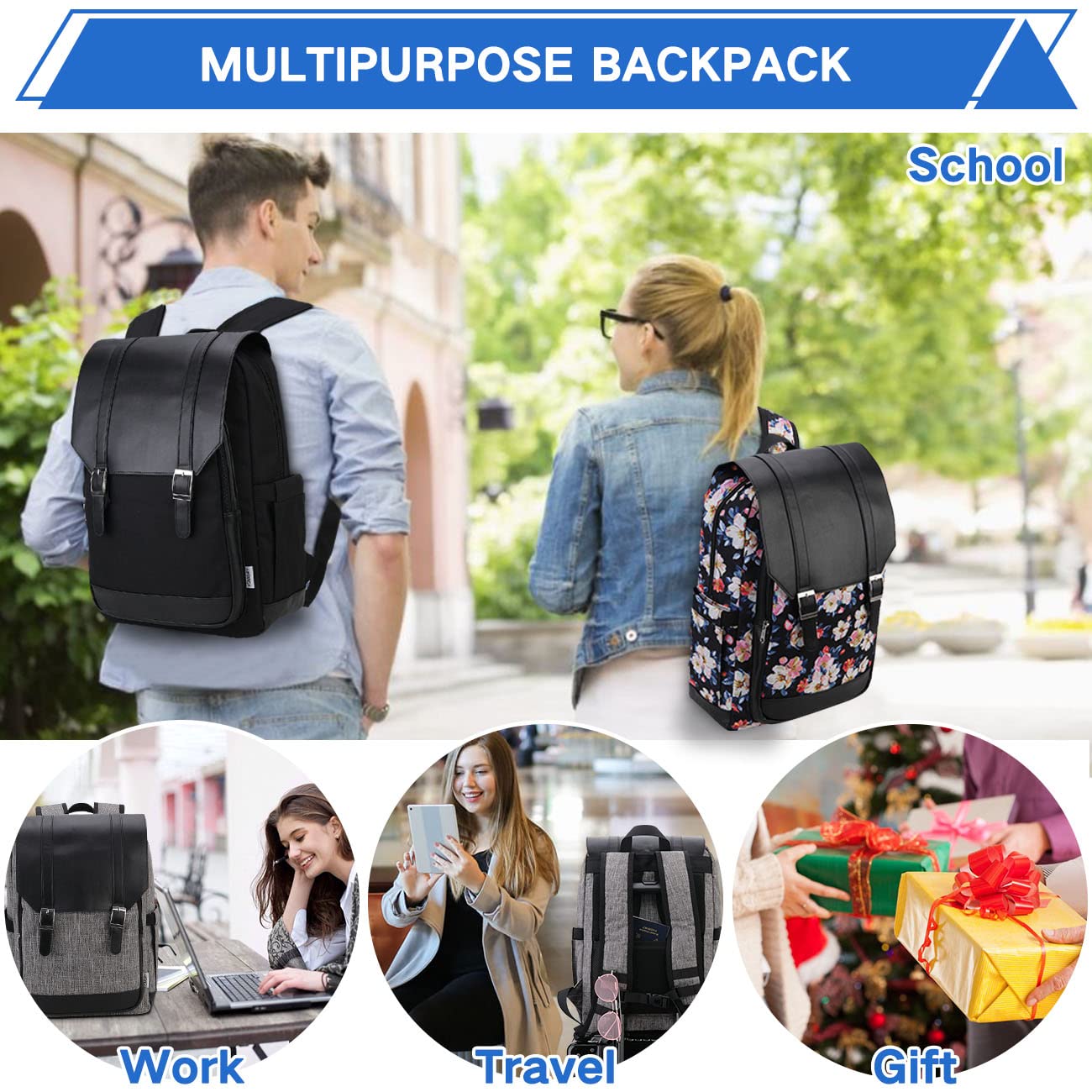 VX VONXURY Women's Waterproof Anti-Theft Backpack - 15.6 Inch Laptop Bag for Work, Travel & School - Durable Teacher Backpack for Commuting, Business Trips & College Use