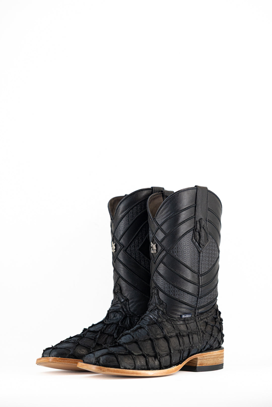 Prescott Pirarucu Exotic Leather Square Toe Cowboy Boots for Men - Western Riding, Country Dance & Outdoor Adventures