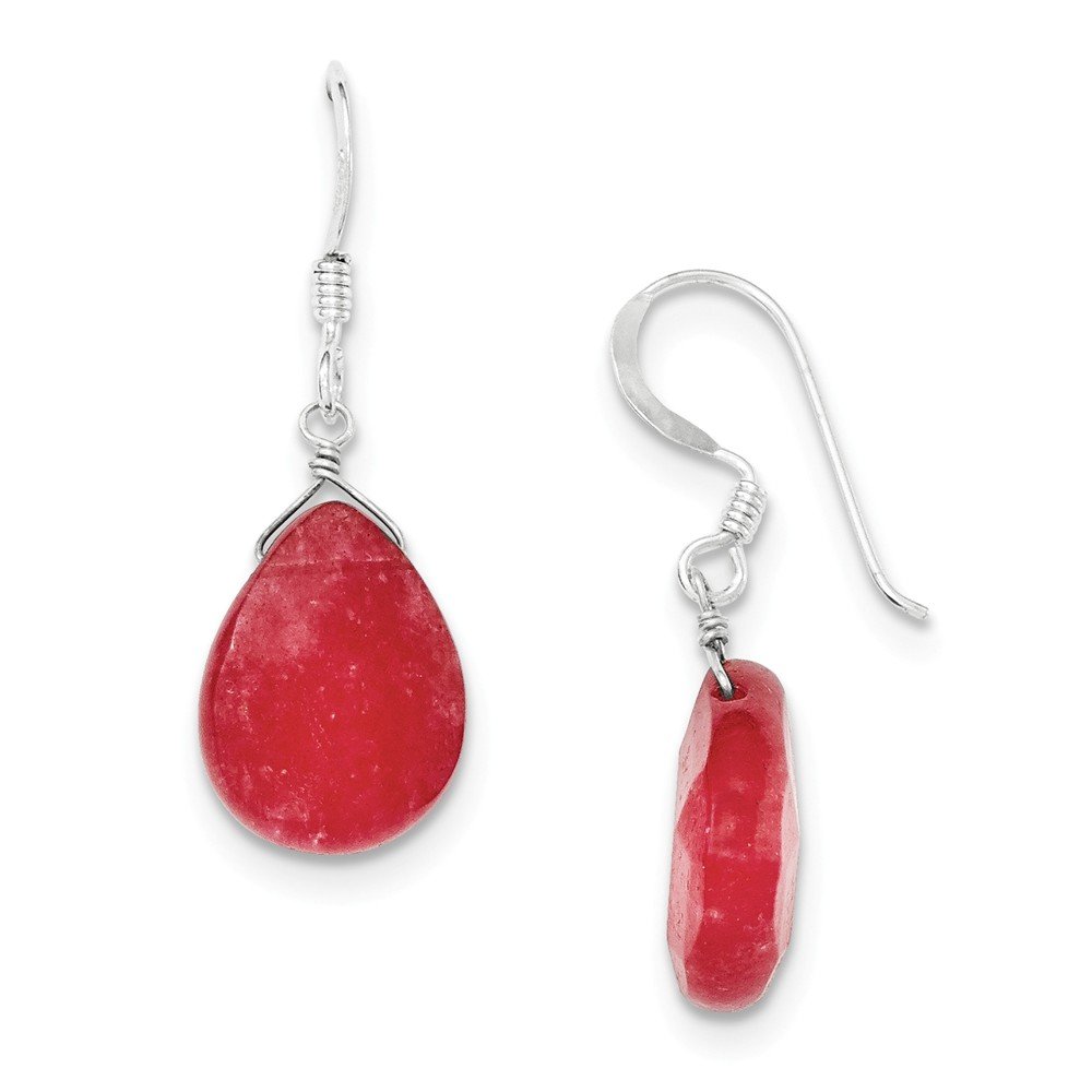 Elegant Sterling Silver Red Jade Dangle Earrings for Women | Handmade Jewelry Gift for Birthday, Anniversary & Special Occasions | Perfect for Parties, Weddings & Evening Events