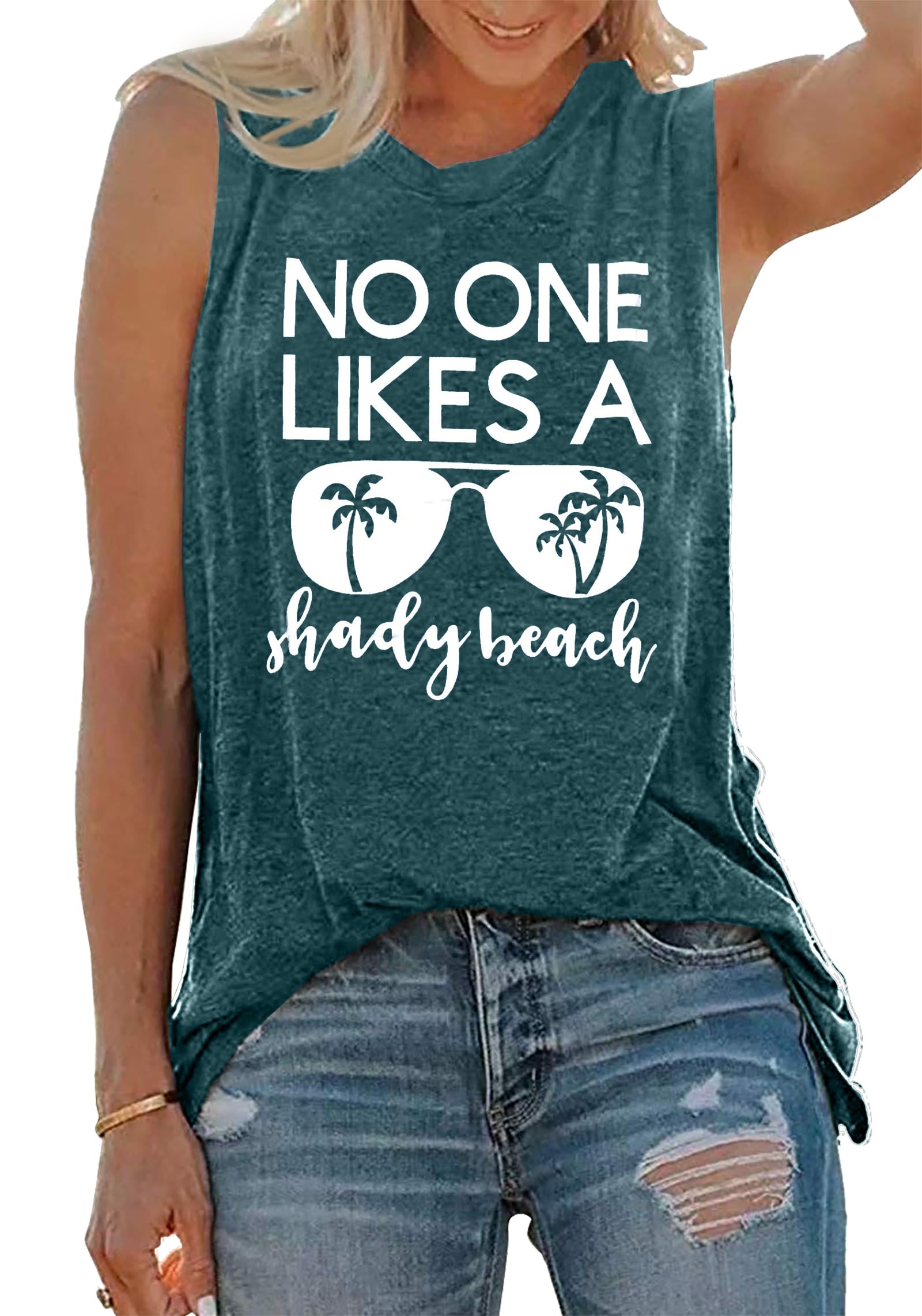Women's Summer Beach Tank Tops - Sleeveless Graphic Hawaiian Vacation Shirts for Casual Wear, Pool Parties & Tropical Getaways