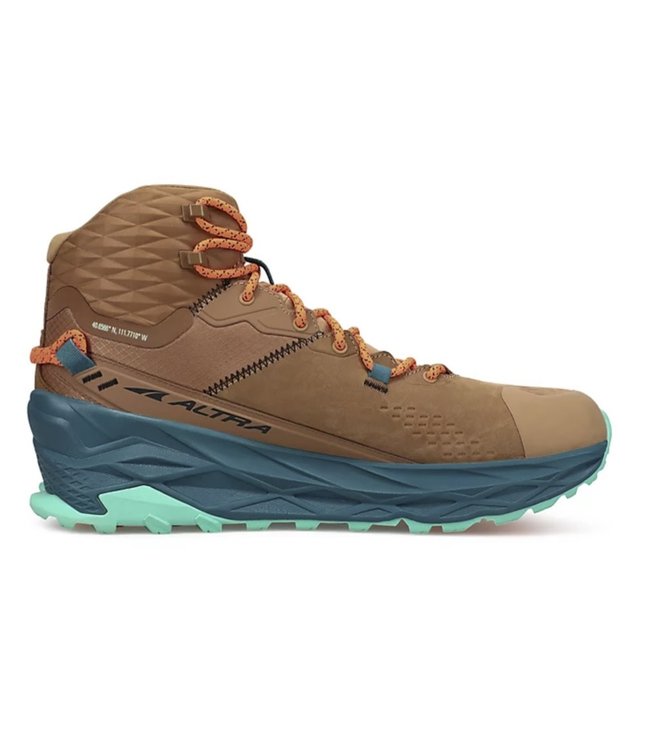 ALTRA Men's Olympus 5 HIKE MID GTX Waterproof Hiking Boots - Brown Leather Trail Shoes for Outdoor Adventures & Mountain Trekking