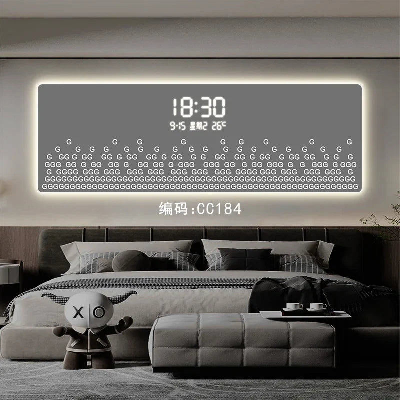 Equalizer Digital LED Wall Clock - Large Display, Auto-Dimming, Battery Operated - Perfect for Bedroom, Office, Kitchen & Home Decor