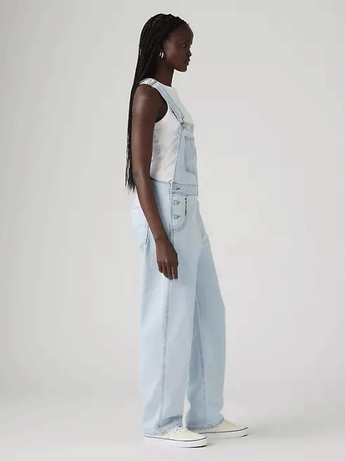 Levi's 853150035 Women's Vintage Overalls Light Wash Denim Jumpsuit - Perfect for Casual Outfits, Farmhouse Style & Retro Fashion