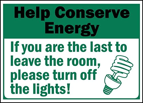 Vinyl Safety & Warning Stickers Bundle - Warehouse Signs, Turn Off Lights Stickers - 1-6 Pack (13