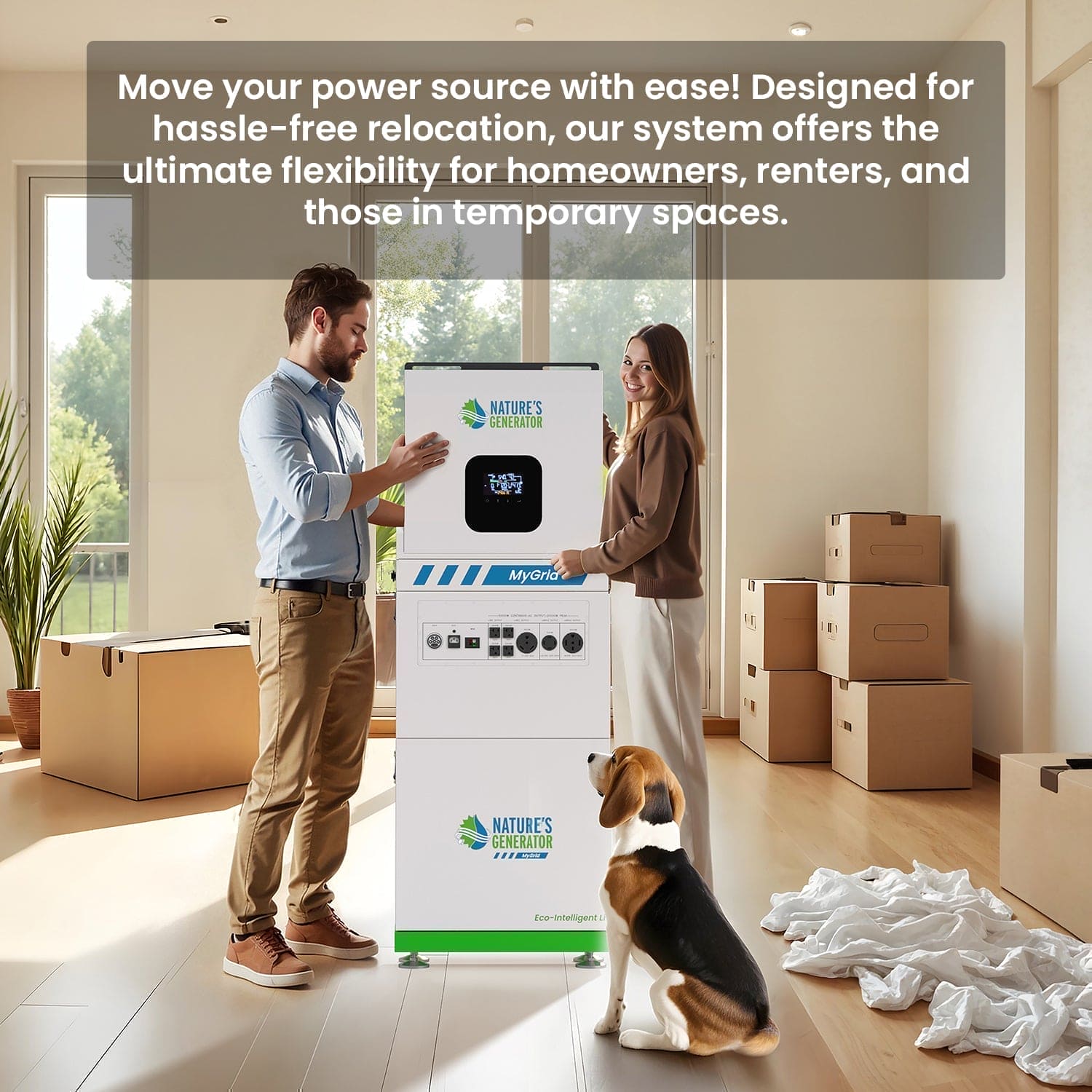 MyGrid 10K Portable Solar Power Generator - Reliable Home Backup Power for Emergencies, Camping & Off-Grid Living