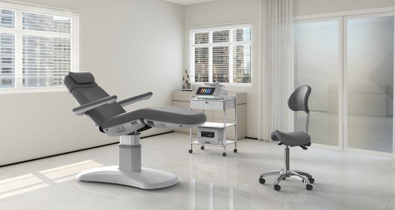 Silverfox 4 Motors Electric Facial Bed Chair - Professional Spa Massage Table with Adjustable Height, Dark Grey (Model 2270FB) for Facial Treatments, Massage Therapy & Beauty Salon Use