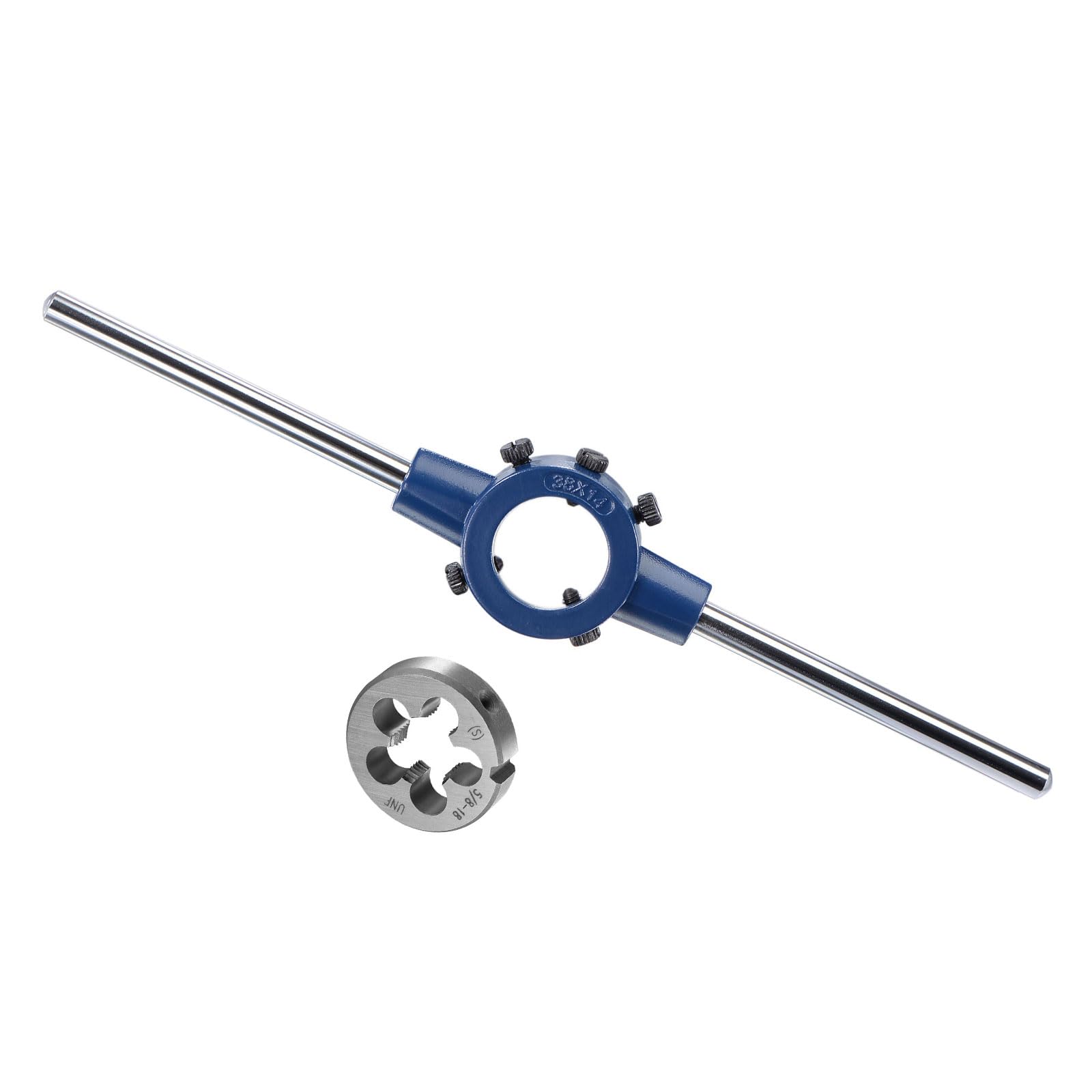 5/8-18 UNF Thread Die Handle Set with 26mm-38mm OD / M12-M16 Die Wrench Tool Kit - Professional Threading Repair Tool for Metal Pipes, Bolts & Automotive Parts - Perfect for DIY, Plumbing & Mechanical Repairs