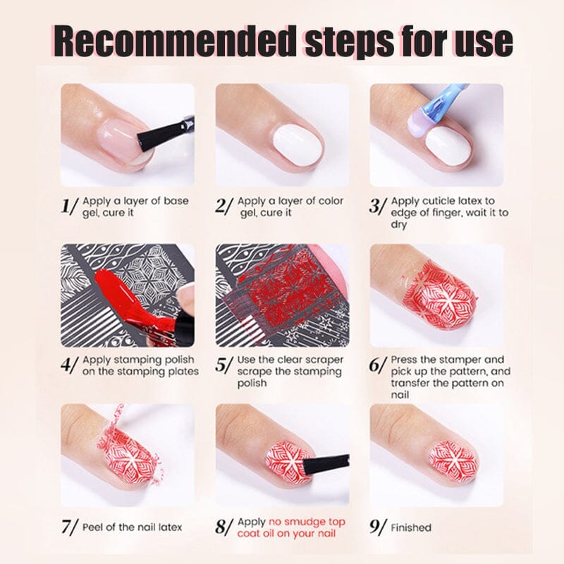 FASHION N06 Nail Art Stamping Plate Kit - Floral & Geometric Designs for DIY Manicure at Home or Salon | Perfect for Nail Artists & Beginners