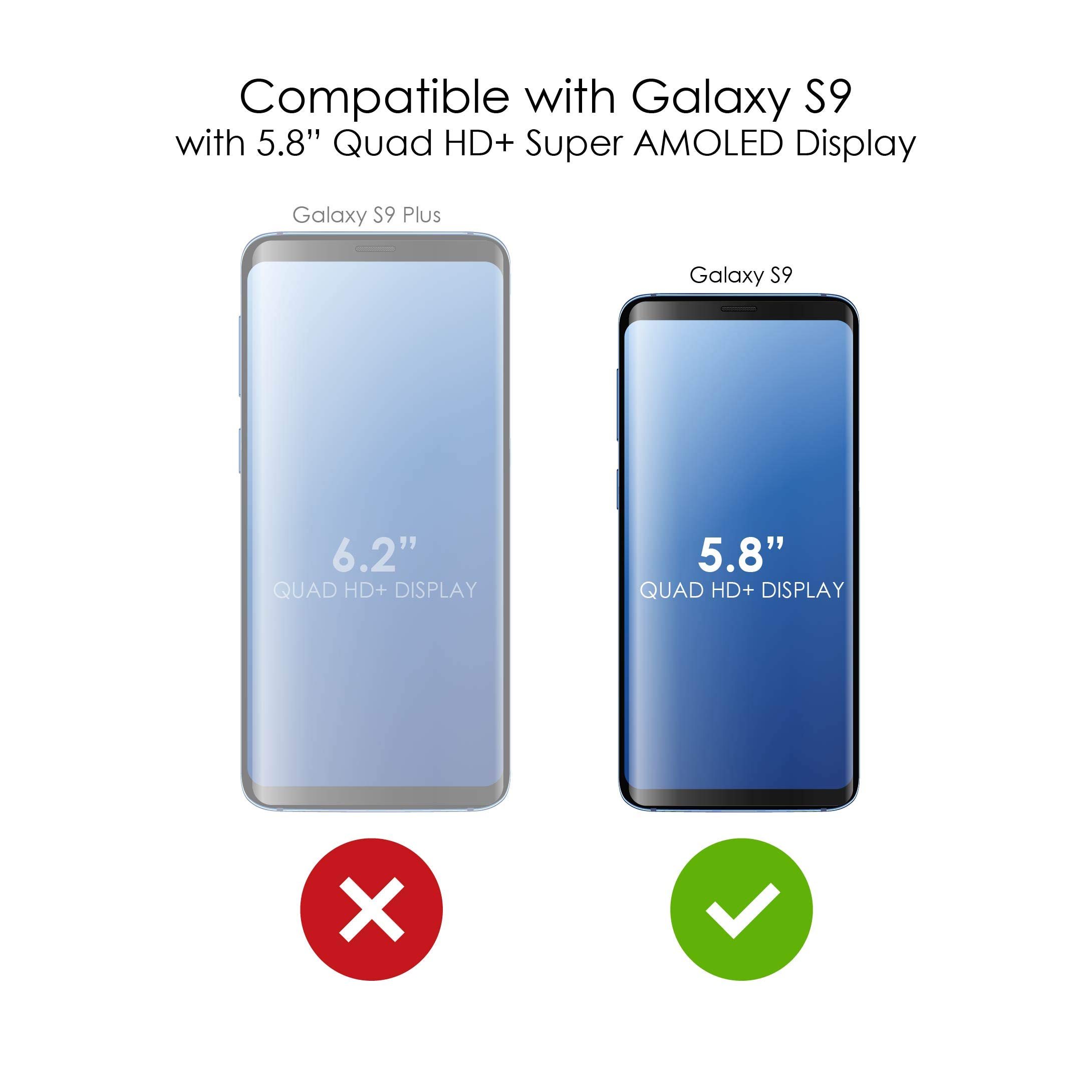 Premium Shockproof Hybrid Case for Samsung Galaxy S9 (5.8 Inch) - Clear TPU Bumper with Acrylic Back & Tempered Glass Screen Protector - Durable Protection for Everyday Use - Perfect for Work, Travel, and Outdoor Activities