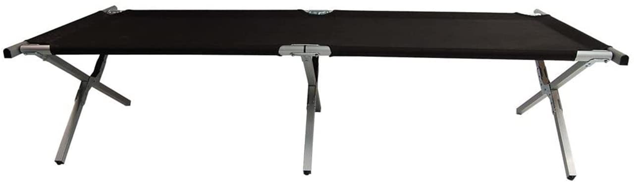 Premium Black Camping Cot - Portable & Lightweight Folding Bed for Outdoor Adventures, Travel, and Emergency Use