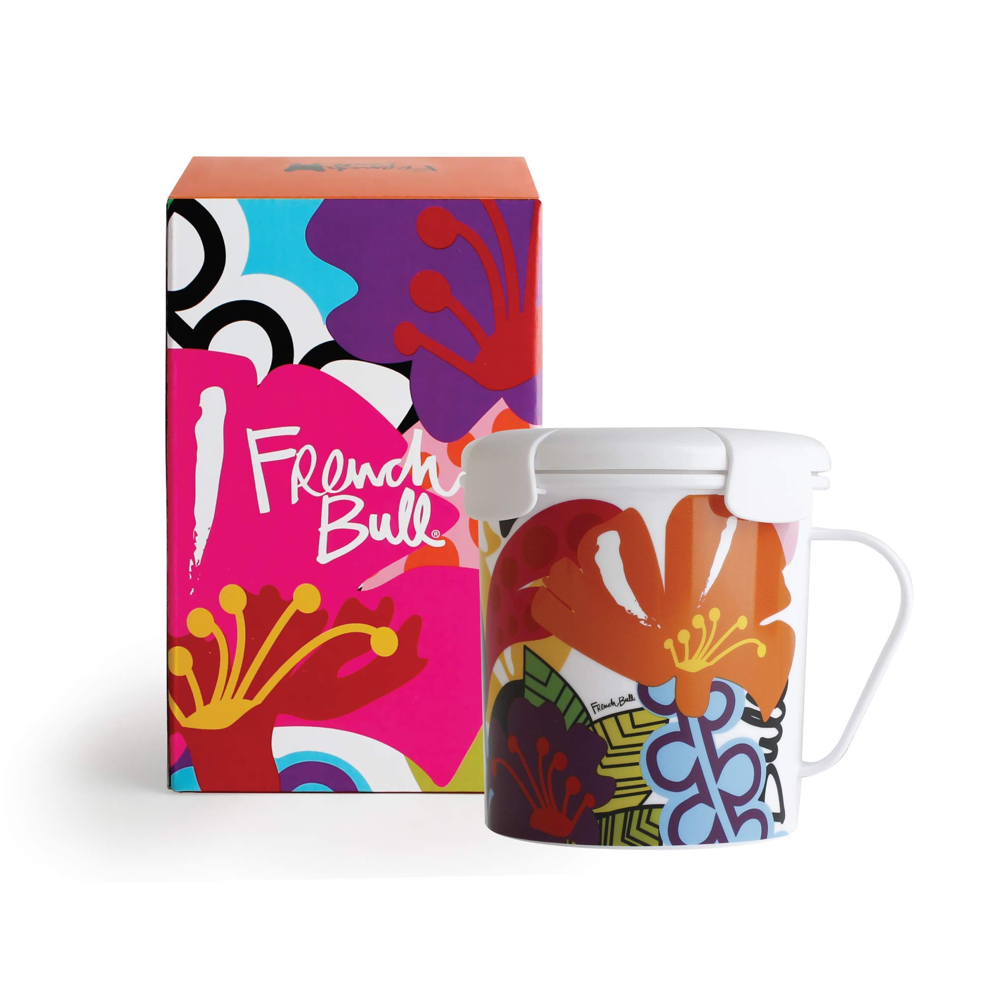 French Bull 23 oz Soup Mug with Handle & Vented Lid - Leak Proof, Microwave & Dishwasher Safe Food Storage Container - Cool Grip Technology - Airtight Lunch Travel Mug - Set of 6 - Perfect for Office, Picnics & Meal Prep