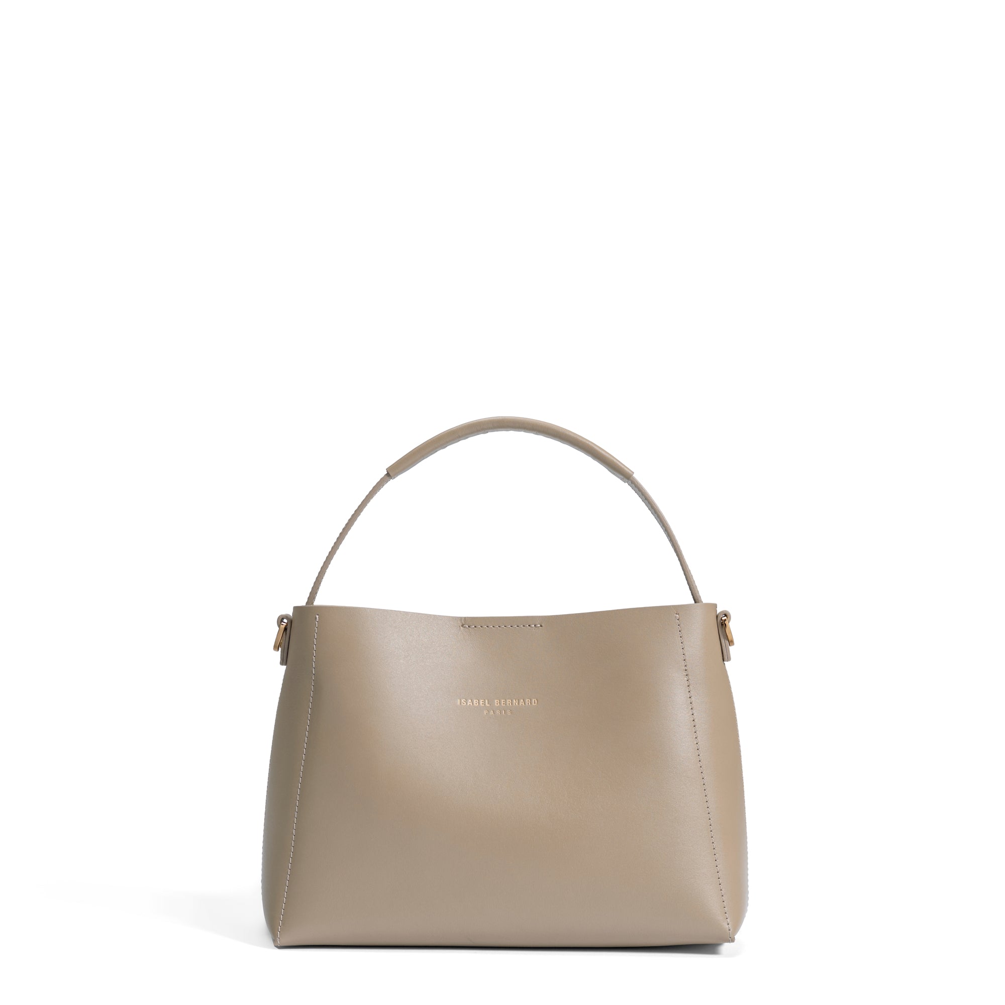 Montmartre Béatrice Midi Taupe Vegetable Tanned Leather Handbag for Women - Elegant Crossbody Purse for Work, Travel & Everyday Use