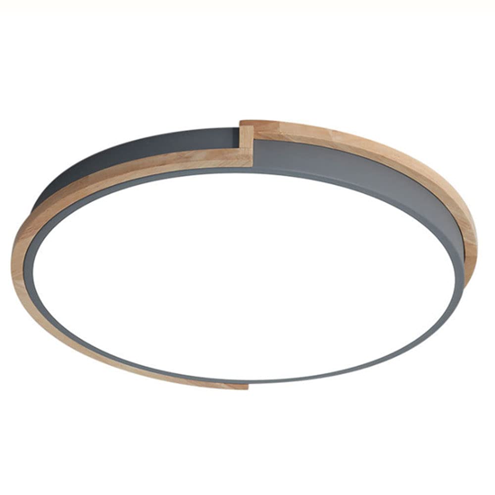 Ultra-Thin Round LED Ceiling Light Fixture - Modern Flush Mount White Light for Bedroom, Living Room, Balcony & Corridor - Energy Efficient Wood & Metal Design for Home & Office Lighting