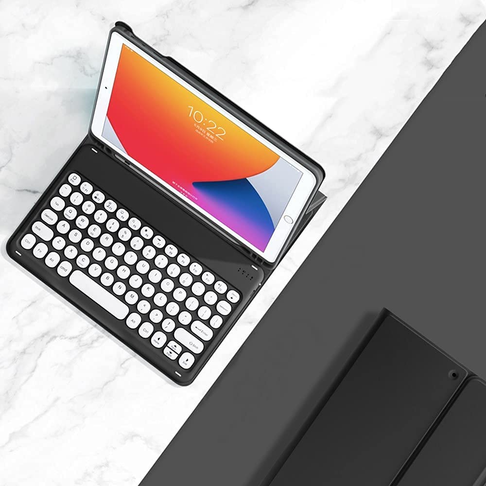 Wireless Keyboard Case for iPad Mini 7 (A17 Pro) & iPad Mini 6 - Slim Detachable Keyboard Cover with Cute Round Keys & Apple Pencil Holder - Compatible with 8.3 Inch iPad Mini 7th/6th Generation (Black) | Perfect for Typing, Office Work & Travel Use
