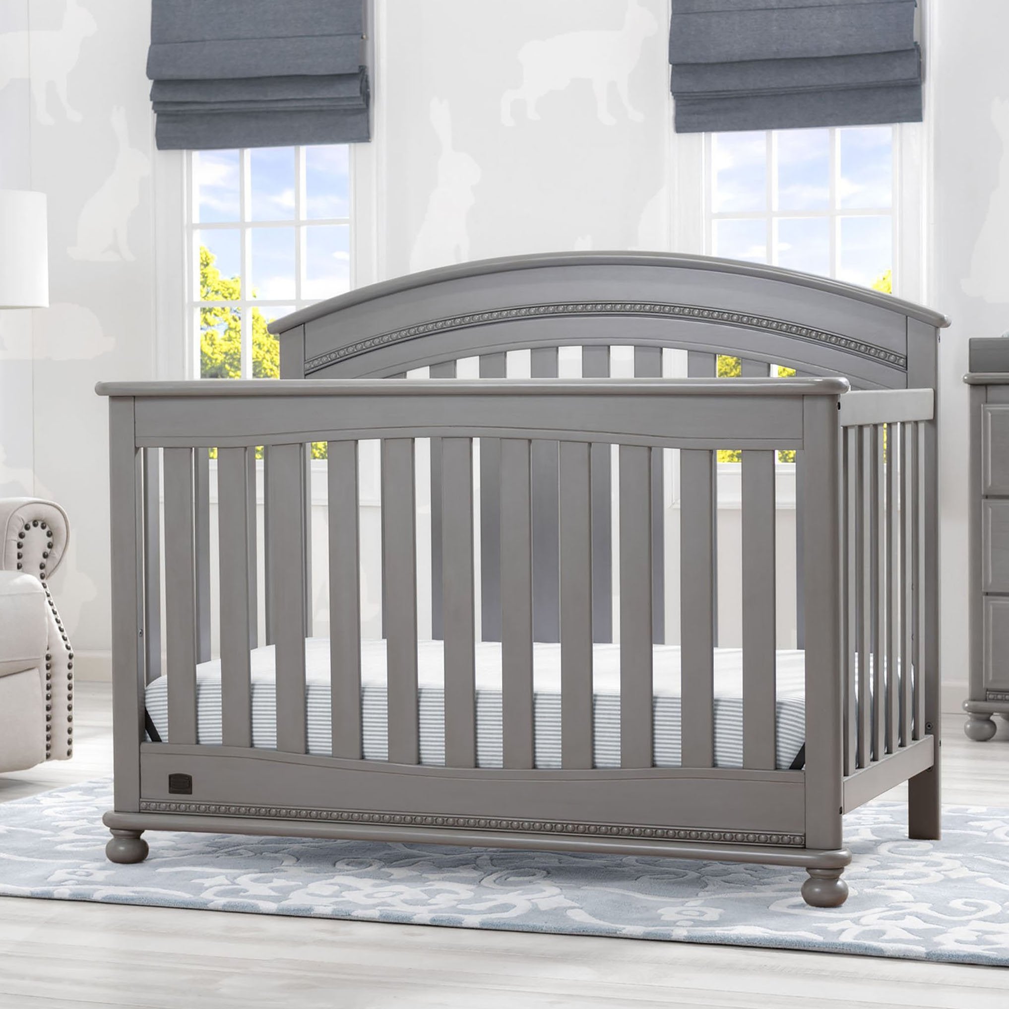 Aden 4-in-1 Convertible Baby Crib - Toddler Bed, Daybed & Full-Size Bed - Safe & Stylish Nursery Furniture for Newborns to Teens - Perfect for Bedrooms, Daycare & Guest Rooms