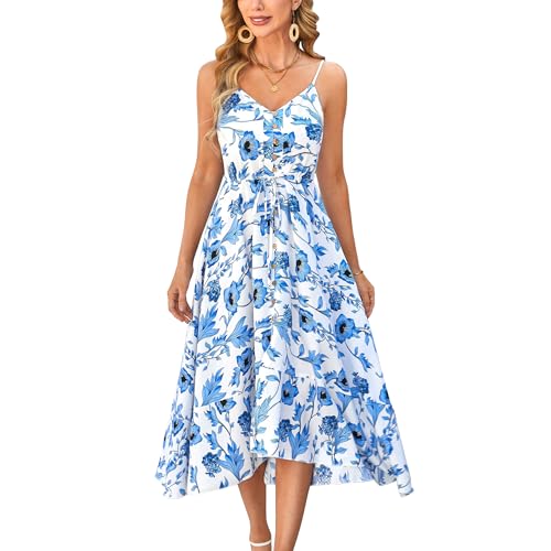 008 White Blue Floral