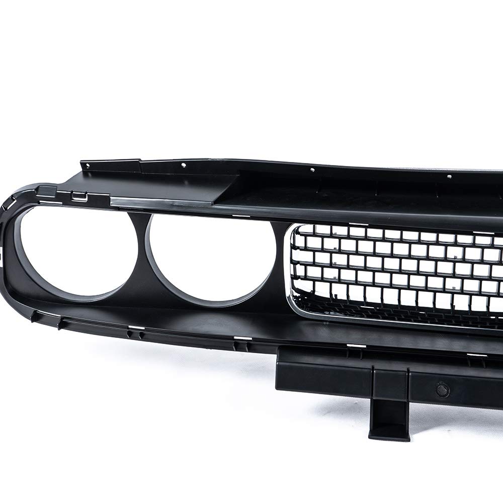 Dodge Challenger 2008-2014 Front Bumper Grille Black Chrome Trim - Car Upgrade & Replacement