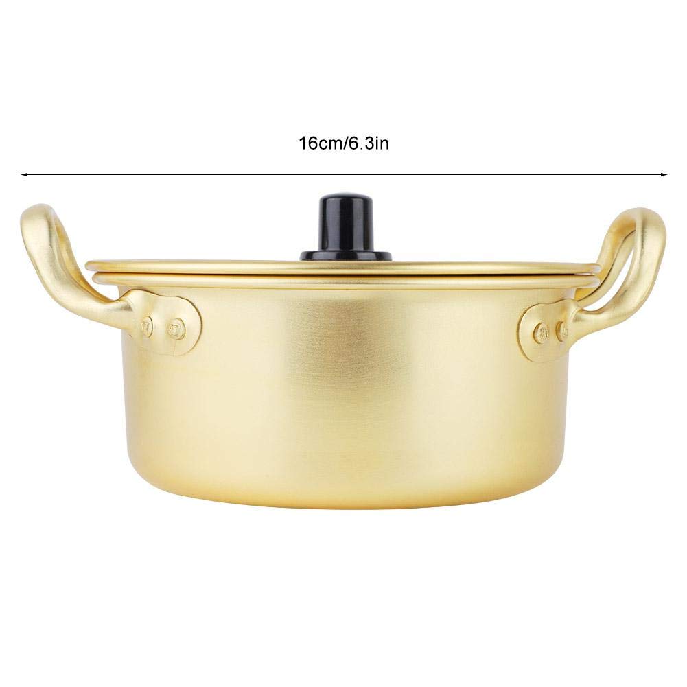 Premium Korean Ramen Noodle Pot - Yellow Aluminum Stockpot with Lid for Authentic Korean Noodles | Durable Kitchen Cookware for Ramen, Soup & Stew | Perfect for Home Cooking & Restaurant Use
