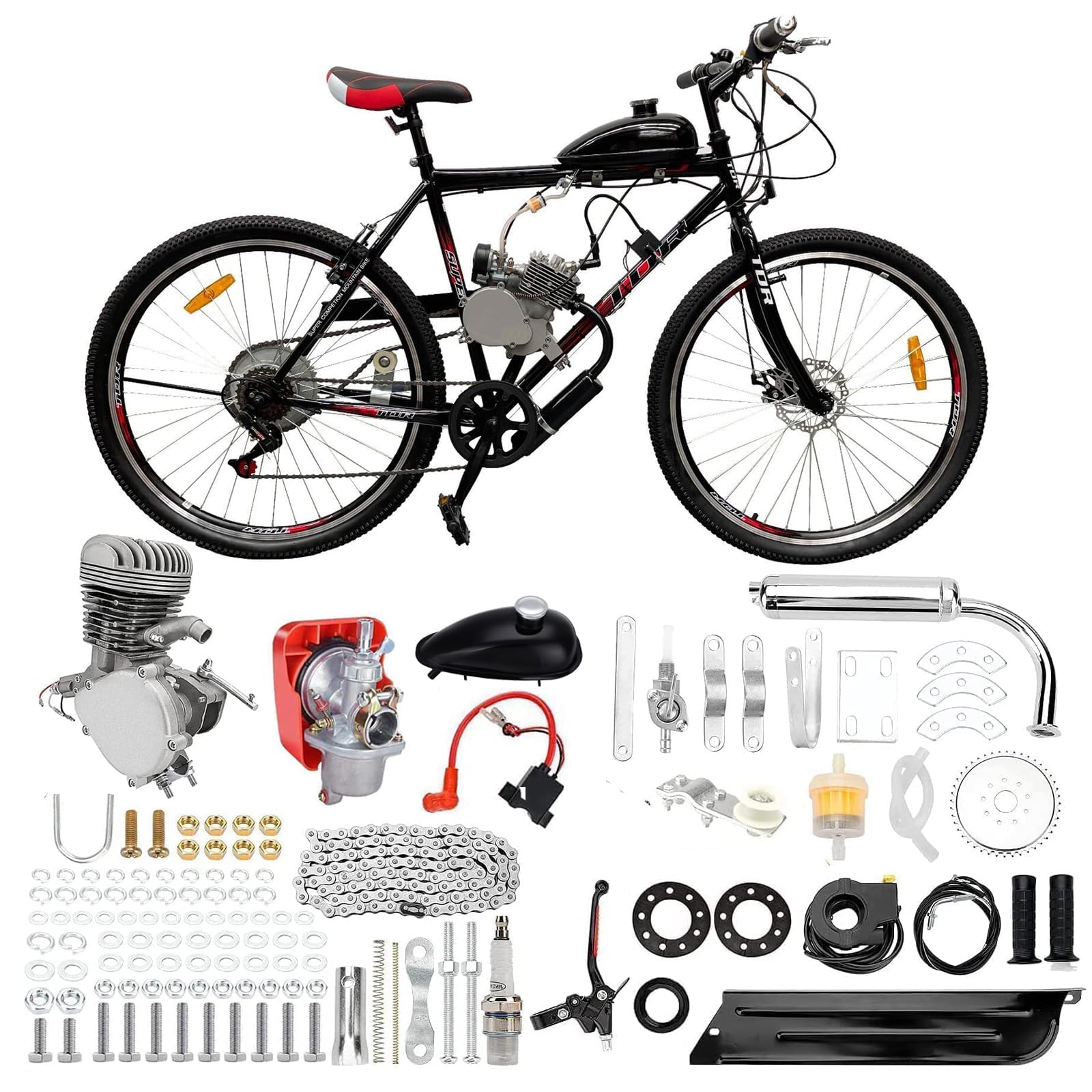100cc 2-Stroke Gas Engine Kit for Bicycle - Complete Motor Conversion for 26-28