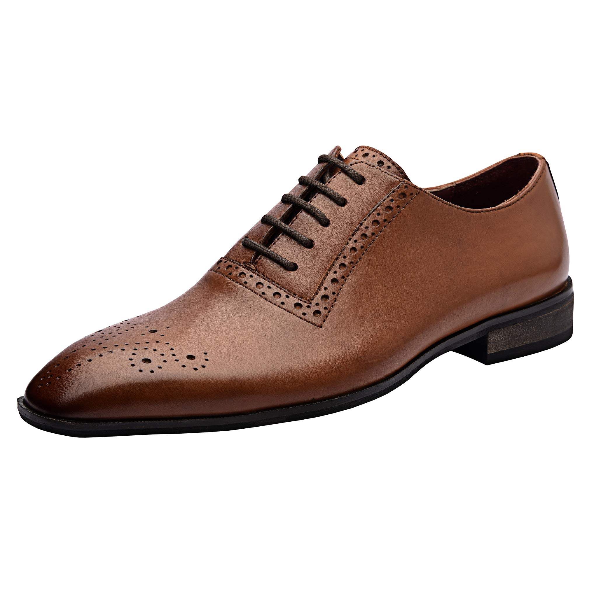 ALLONSI Genuine Leather Wingtip Oxford Dress Shoes for Men - Handcrafted Business Formal Shoes with Lightweight Sole | Premium Quality Work Shoes for Office, Wedding & Special Occasions | Comfortable All-Day Wear for Professionals