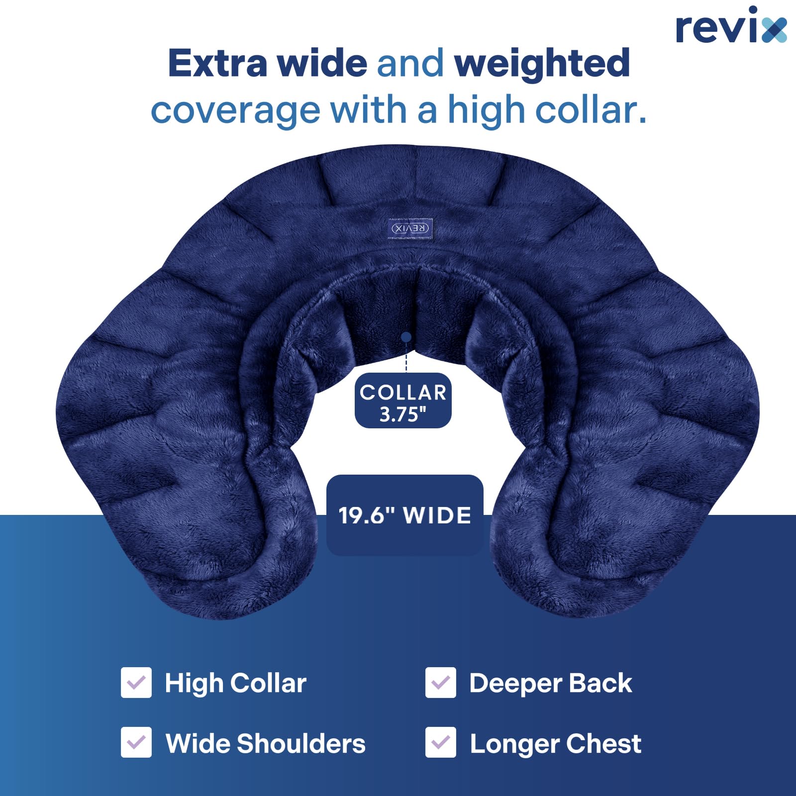 REVIX Microwavable Neck Warmer - Heating Pad for Neck, Shoulders & Back Pain Relief - Moist Heat Therapy Wrap - Unscented Microwaveable Heating Pad for Home, Office & Travel Use
