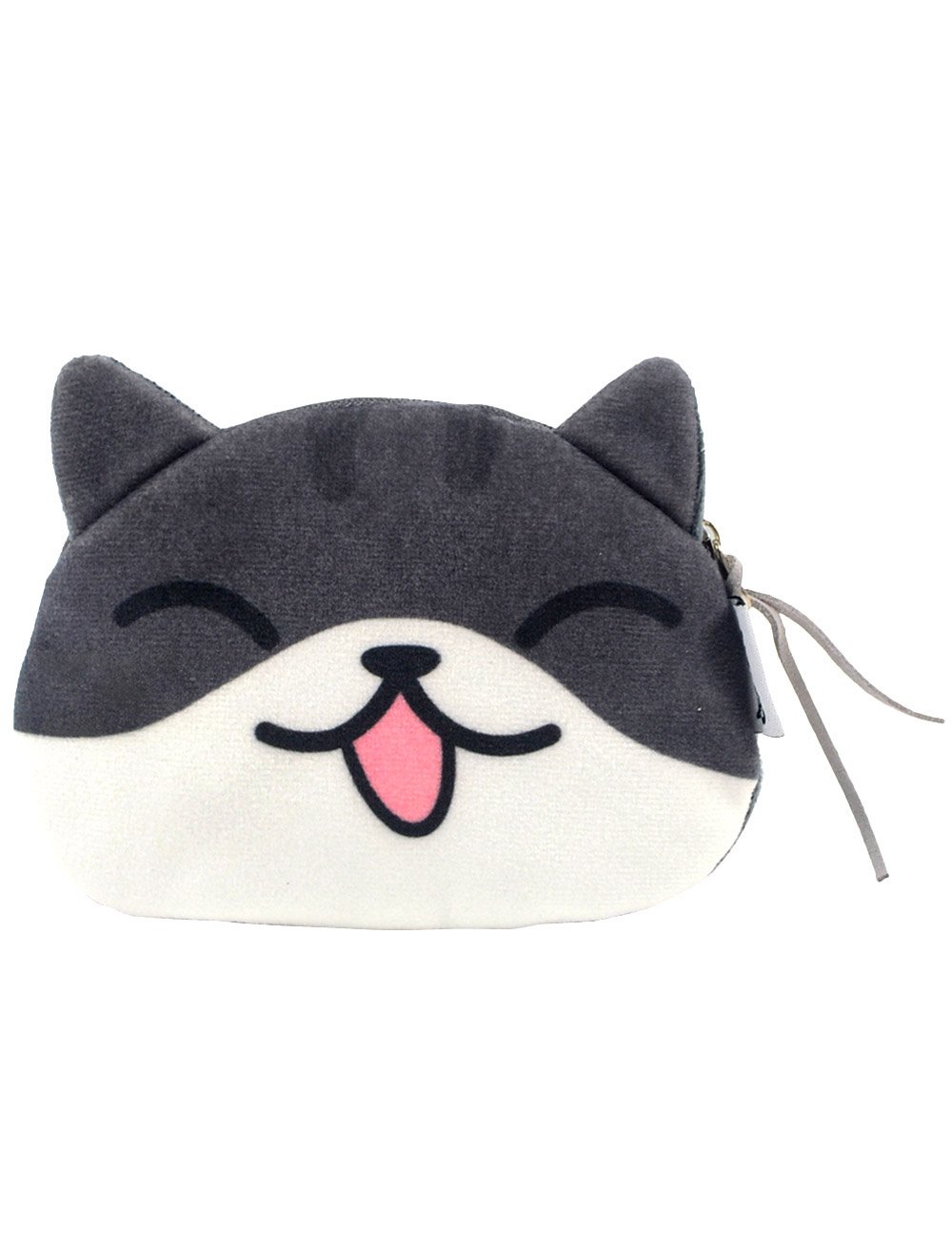 Cute Cat Face Zipper Coin Purse - Cartoon Animal Wallet for Money & Cards - Perfect for Kids, Teens & Cat Lovers (Gift Idea)