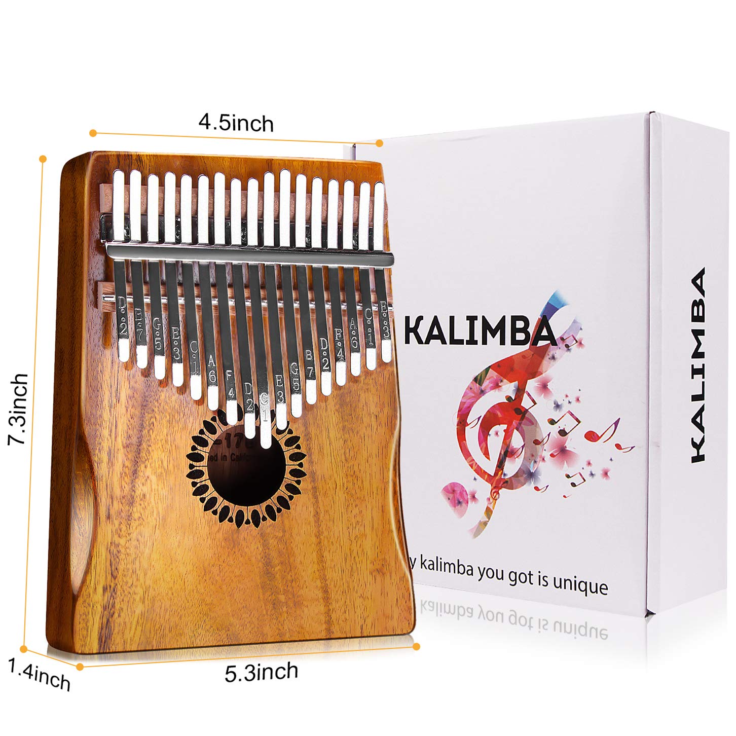 17 Key Kalimba Thumb Piano - Portable Wooden Mbira Finger Instrument for Beginners, Kids & Adults | Perfect for Relaxation, Music Therapy & Gift Giving