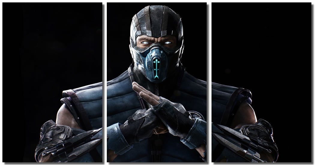 Mortal Kombat X Sub Zero Framed Canvas Art Print - 42