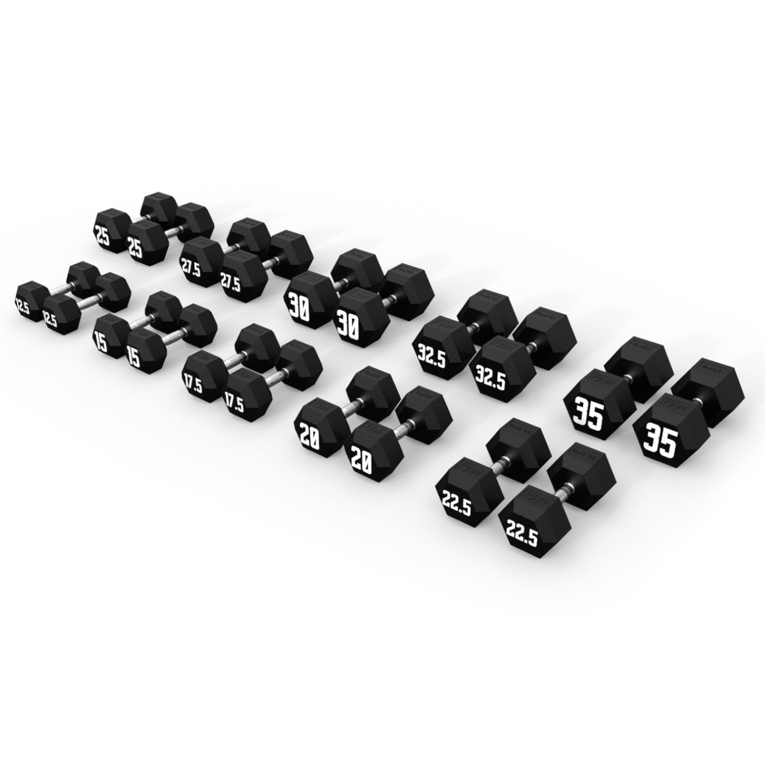 Premium Rubber Hex Dumbbell Set - 12.5KG to 35KG Weight Options for Home Gym, Strength Training & Fitness Workouts