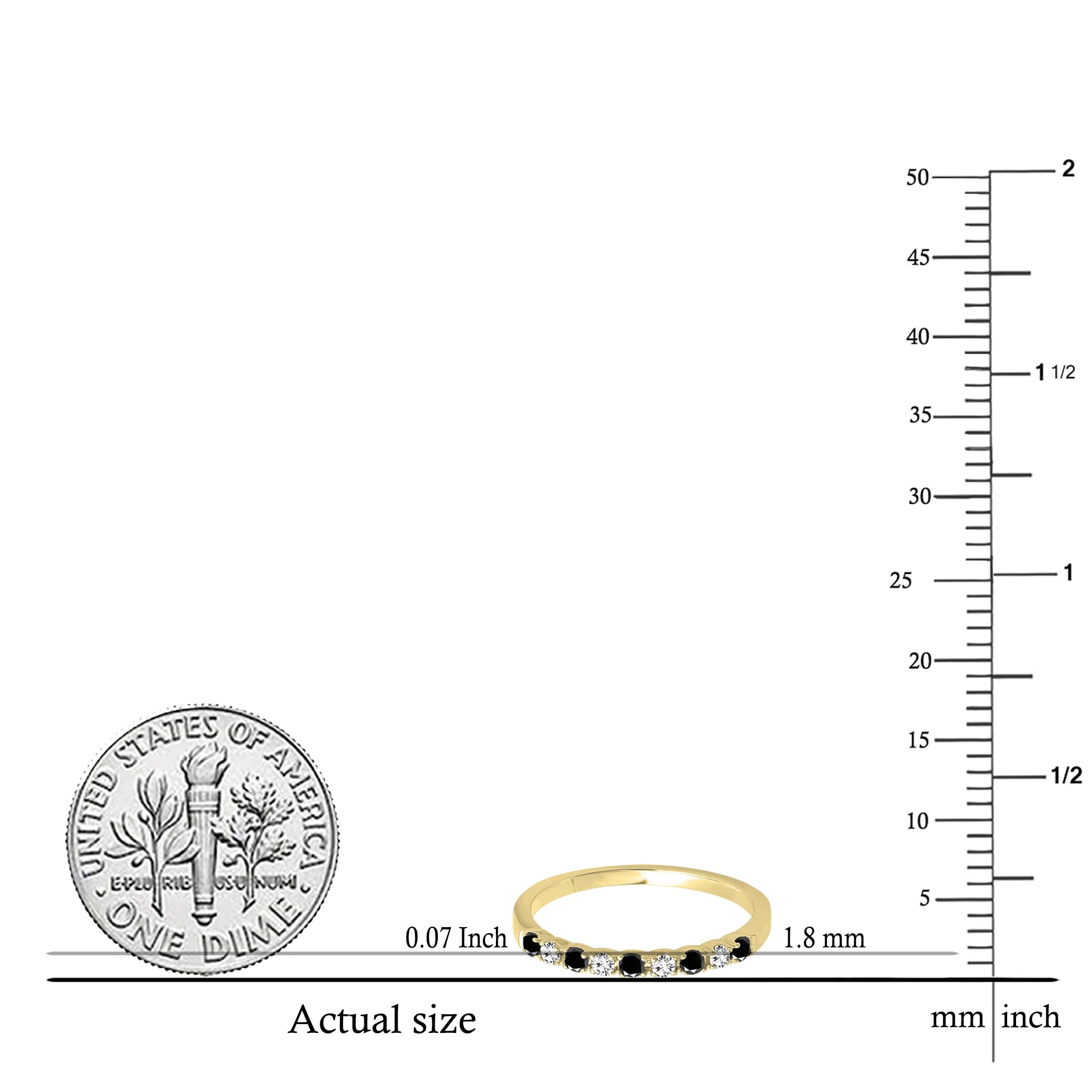 Dazzlingrock Collection 14K Solid Gold Black & White Diamond Stackable Wedding Ring for Women - Perfect for Bridal Sets, Anniversary Gifts & Everyday Elegance