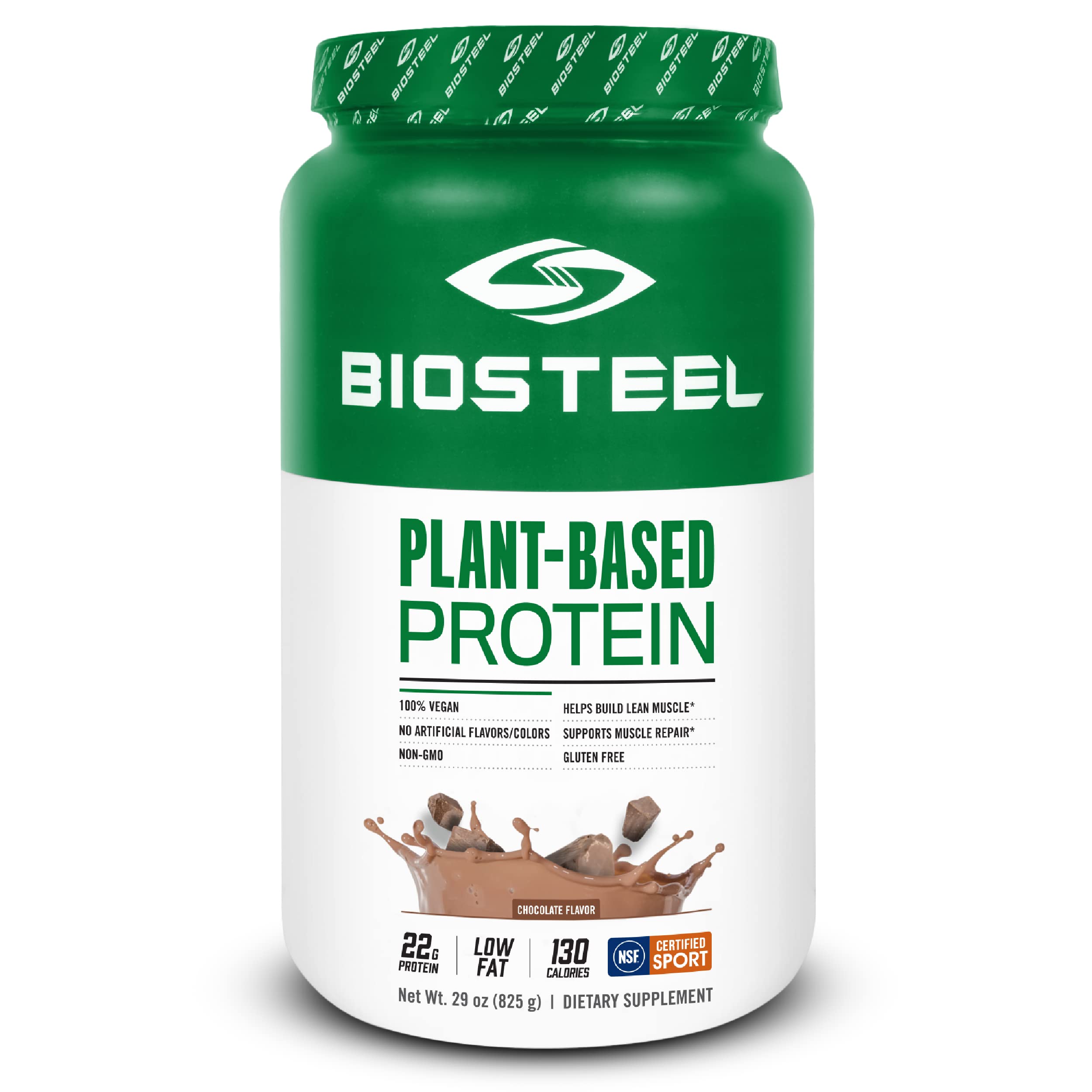 BioSteel Vegan Protein Powder - Chocolate Flavor, NSF Certified for Sport, 1.8 lbs (25 Servings) - 22g Plant-Based Protein per Serving with Brown Rice, Pea & Pumpkin Seed - Premium Vegan Protein Supplement for Athletes, Gym Workouts & Post-Exercise Recovery