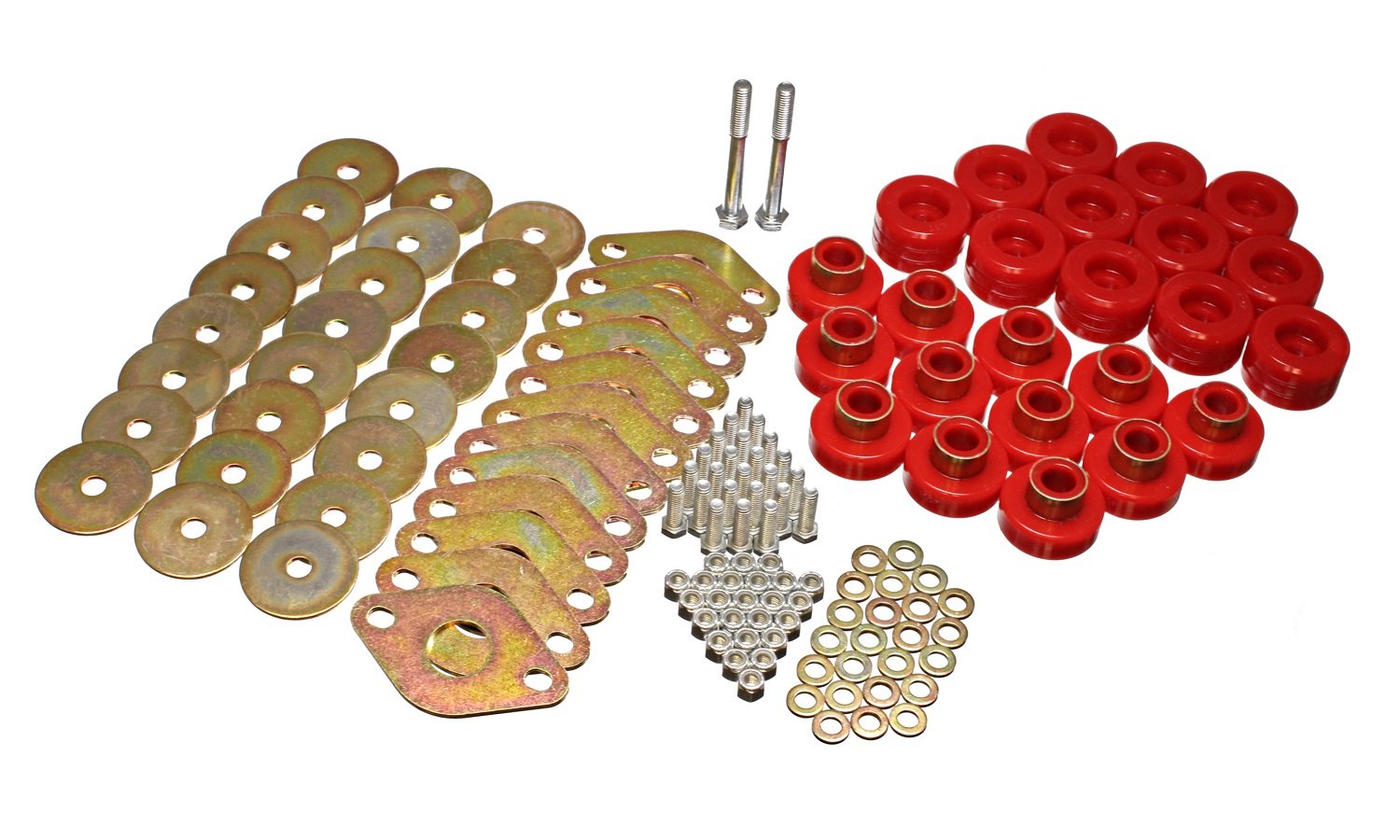 Energy Suspension 2.4109R Body Mount Set with Hardware - Durable Polyurethane Bushings for Smooth Ride & Vibration Control - Perfect for Jeep, Truck & SUV Off-Roading & Daily Driving