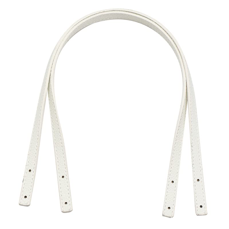 2-Piece Detachable PU Leather Handbag Straps - DIY Replacement Shoulder Bag Belt for Women, Adjustable & Durable (White) - Perfect for Handbag Repair, Fashion Accessories & Custom DIY Projects