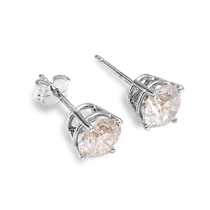 0.5 Carat 14K Solid White Gold Stud Earrings with 0.50 Carat Natural Diamond - Elegant Everyday Jewelry for Women, Perfect Gift for Anniversary, Birthday & Special Occasions