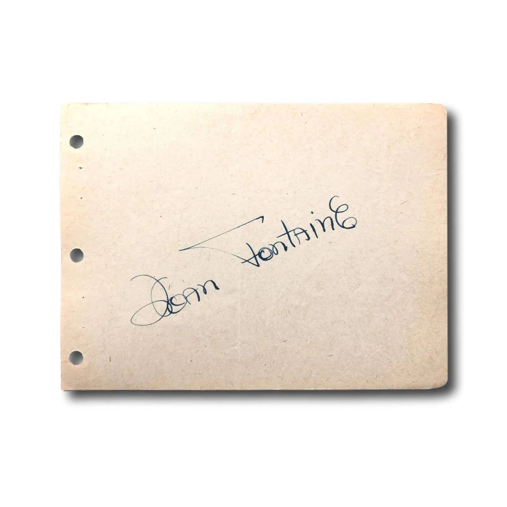 Joan Fontaine Hand Signed Album Page with JSA COA - Rare Autograph from Suspicion Actress - Perfect for Collectors, Framing, and Movie Memorabilia Displays