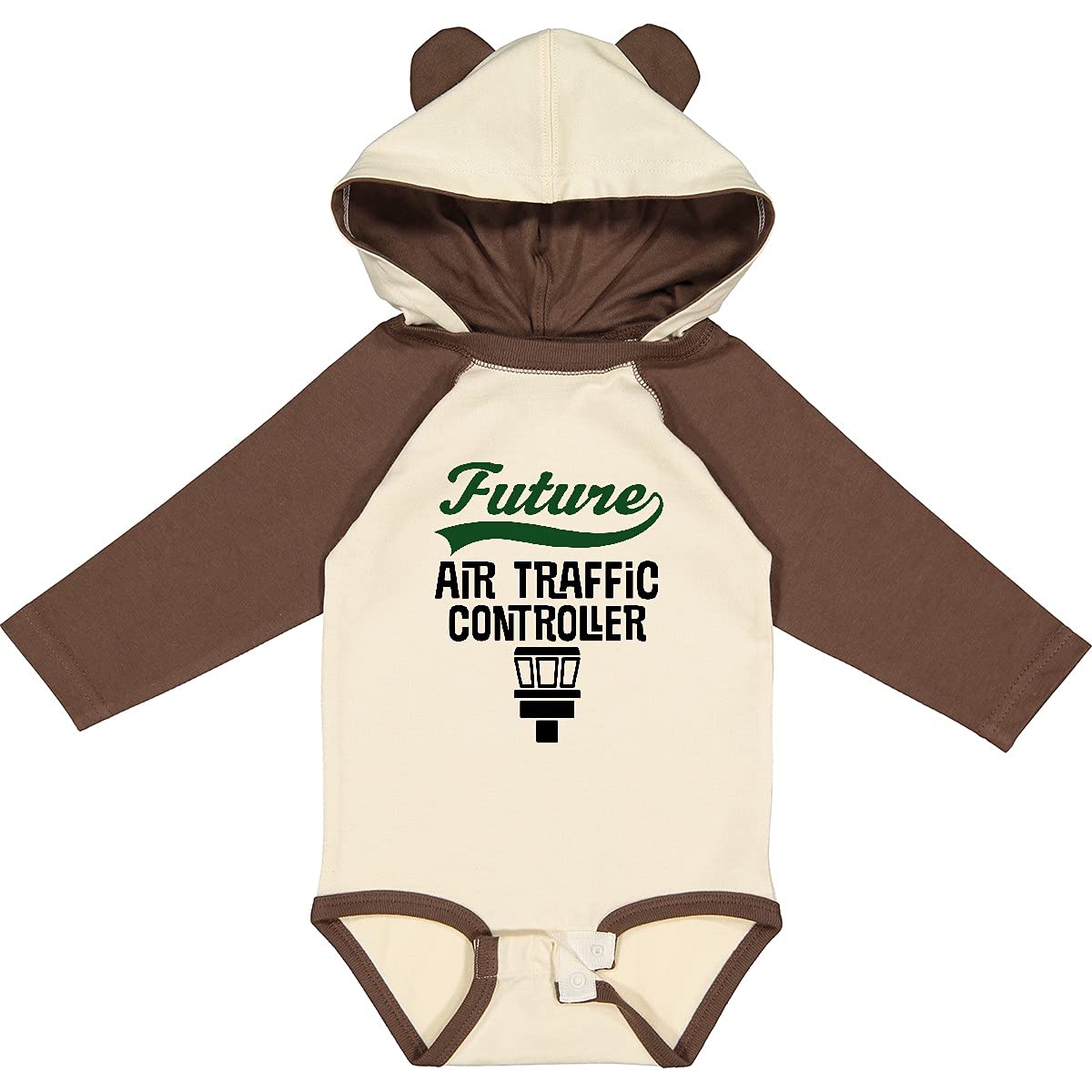 Inktastic Air Traffic Controller Baby Long Sleeve Bodysuit - Cute Aviation Theme Outfit for Infants & Toddlers - Perfect for Playtime, Photo Shoots & Aviation-Themed Events