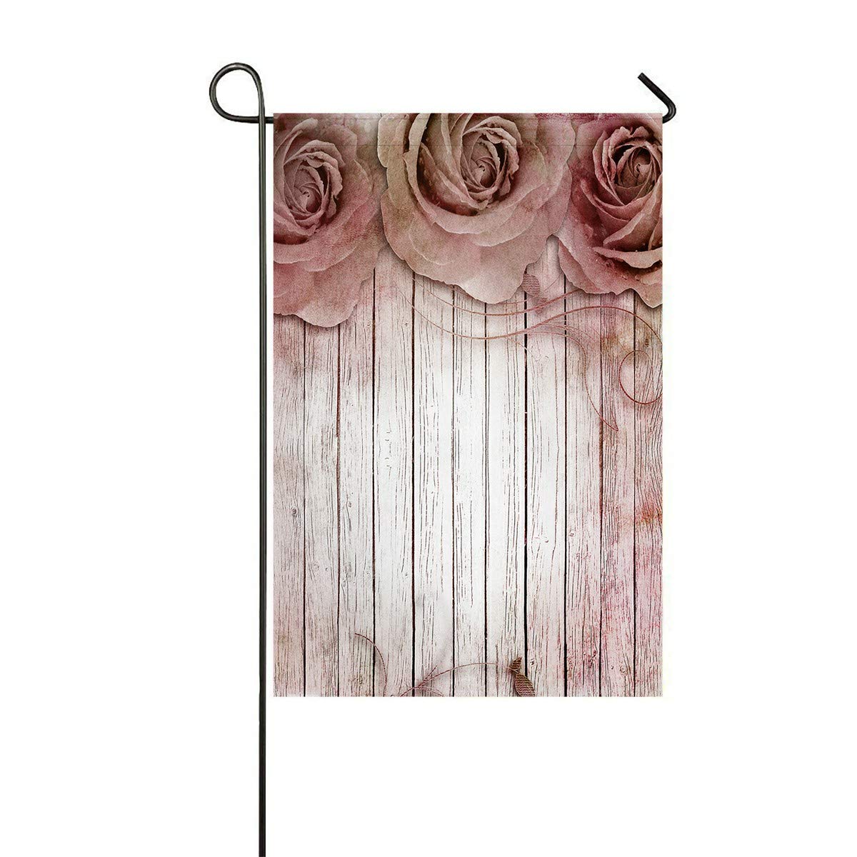 12x18 Inch Wooden Roses Garden Flag - Outdoor Decorative Flag for Home, Party, Yard & Garden Decor - Perfect for Spring, Summer, Wedding & Seasonal Celebrations